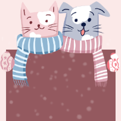 降温通知可爱插画公众号次图背景