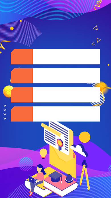 创意手绘名师在线辅导手机海报背景