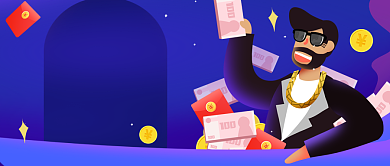 投资理财致富简约插画公众号首图背景