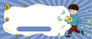 灰色卡通风赚钱技能培训公众号首图背景