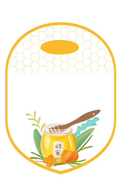 蜂蜜手绘卡通简约食品包装标签不干胶背景