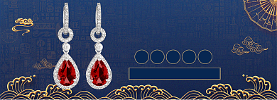 七夕情人节耳环珠宝首饰满减banner背景