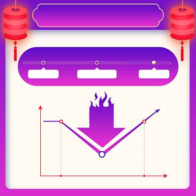 过年不打烊紫色渐变价格曲线主图图标背景