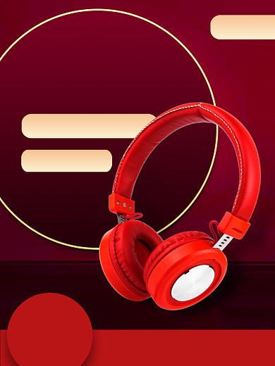 耳机产品促销时尚简约电商主图背景