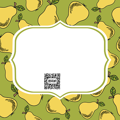 新鲜梨子卡通绿色食品标签不干胶背景