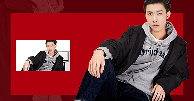 年货节男装海报banner春节过年男装冬装海报背景