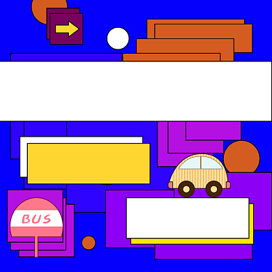 创意卡通孟菲斯风格国庆度假旅游攻略背景