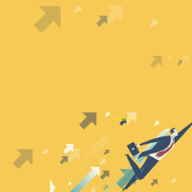 卡通渐变黄色社畜青年公众号次图背景