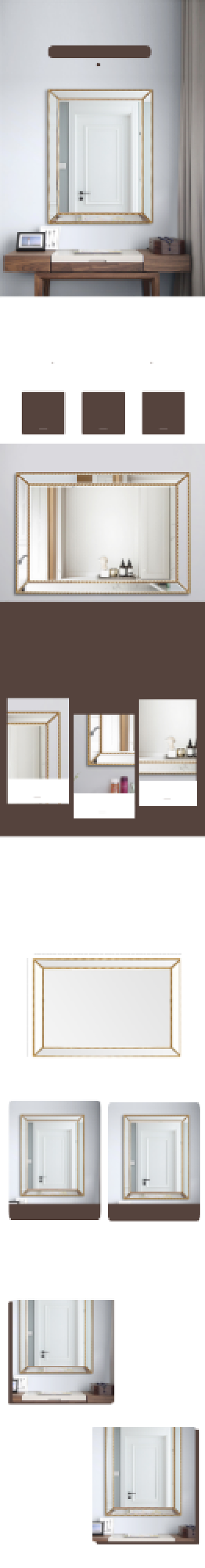 简约棕色镜子家居家具详情页背景