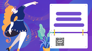 舞蹈老师招聘扁平插画风手机海报背景