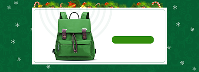 绿色圣诞节双肩包海报背包海报banner背景