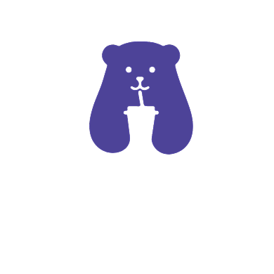 小熊奶茶店咖啡厅饮品店LOGO背景