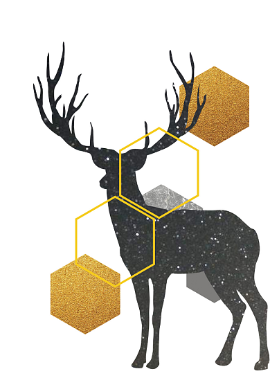 北欧风抽象几何小鹿简约装饰画背景