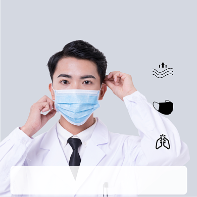 口罩主图医用防护口罩主图背景