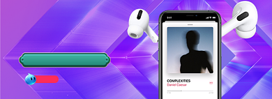 紫色创意数码产品中秋海报背景