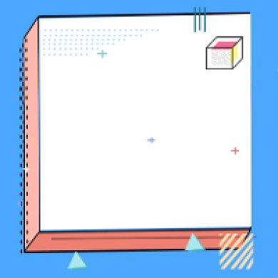 卡通几何孟菲斯立体休假指南公众号次图背景