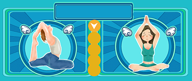 蓝绿瑜伽课火热招募运动健身公众号首图背景