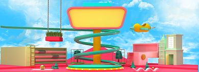 双11氛围海报C4D促销母婴专场海报背景