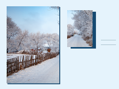 冬日物语雪影横版配图背景
