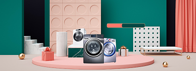 双11狂欢促销家电专场C4D电器活动海报背景