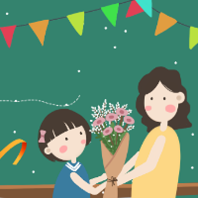 感恩教师节卡通插画公众号次图背景