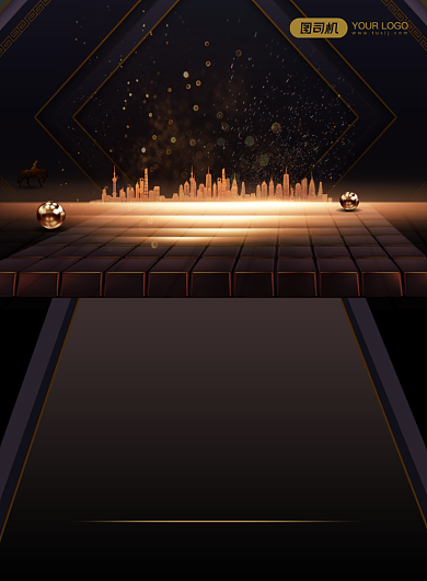 地产招聘大气高端深色商务金质感海报背景