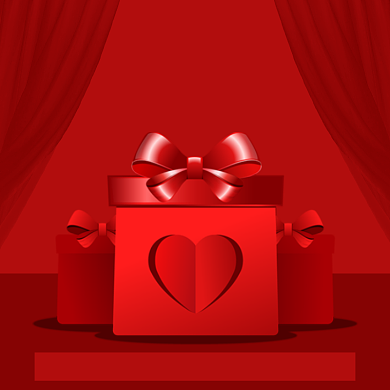 感恩节下单送礼手绘简约主图背景