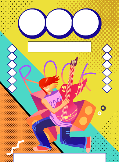 音乐节卡通宣传印刷海报背景