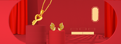 五一珠宝配饰黄金首饰海报banner背景