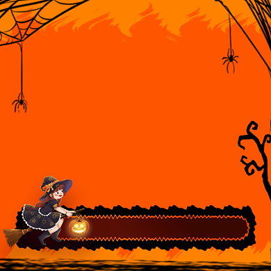 万圣节大促服饰专场促销手绘卡通主图背景