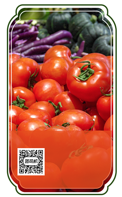 新鲜蔬果简约红色超市食品标签不干胶背景