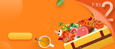 生鲜特惠季橙色卡通公众号首图背景