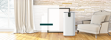 居家简约风格淘宝空气净化器海报背景