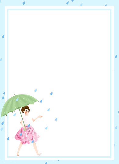 感谢信蓝色小清新卡通插画母亲节感恩信纸背景