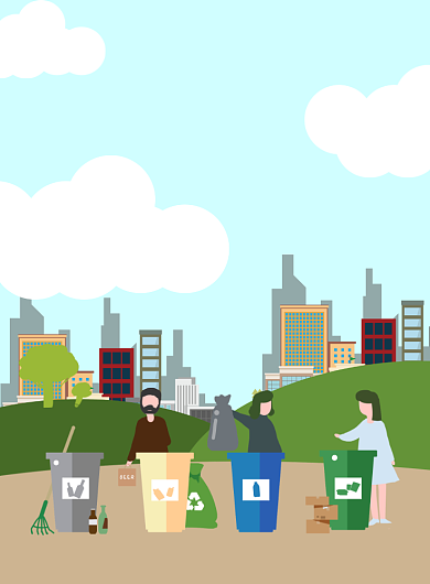 创城公益广告垃圾分类手绘印刷海报背景