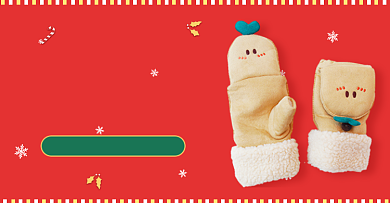 圣诞节户外保暖手套海报banner背景