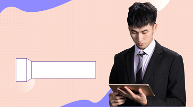 扁平几何实用性管理学课程封面背景