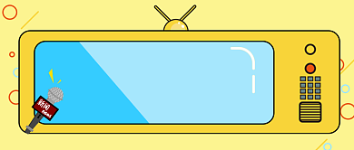 黄色创意电视机新闻公众号首图背景