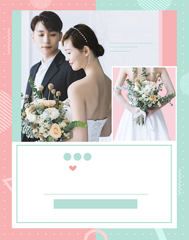 粉绿色甜蜜清新情定七夕女装婚纱海报背景