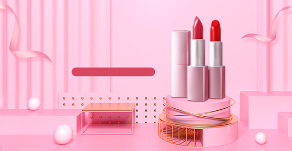 粉色浪漫美妆海报背景