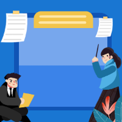 职场培训蓝色插画公众号次图背景