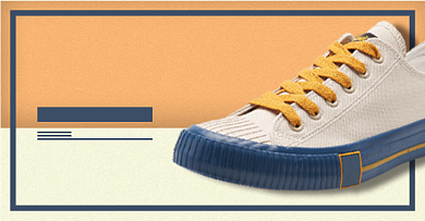 时尚帆布鞋横版海报背景