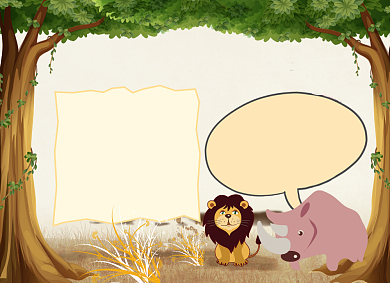 卡通爱护动植物电子小报手抄报背景