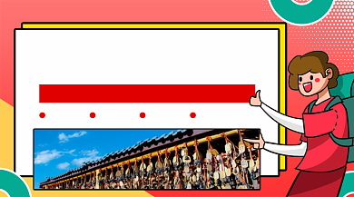 云南春节旅行卡通风手机横版海报背景