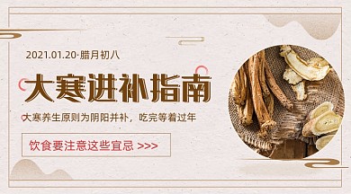 大寒进补指南腊月初八中医养生广告banner