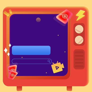 双十二直播促销爆款返场插画手机方图背景