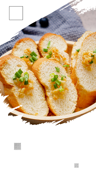 简约早餐面包竖版配图背景