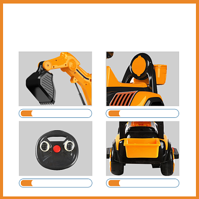 儿童电动挖掘机玩具细节描述拼图主图背景