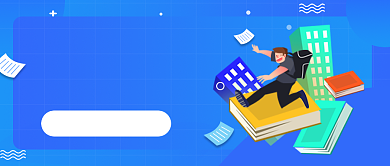 蓝色渐变手绘寒假补习班招生公众号首图背景