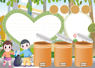 卡通环保垃圾分类从我做起环保文明小报背景